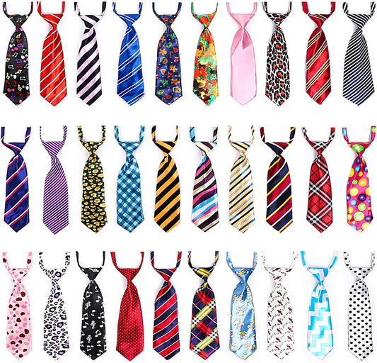 Dog Ties, 30 PCS Dog Neck Ties Assorted Adjustable Neckties for Medium Large Pets, Bulk Pet Bow Collar Grooming Accessories for Holiday Birthday Costumes