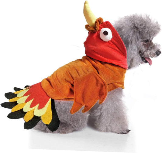 Turkey Dog Costume Thanksgiving Apparel Pet Costume for Dogs and Cats M(Neck:11.4" Chest:15" Back:11")