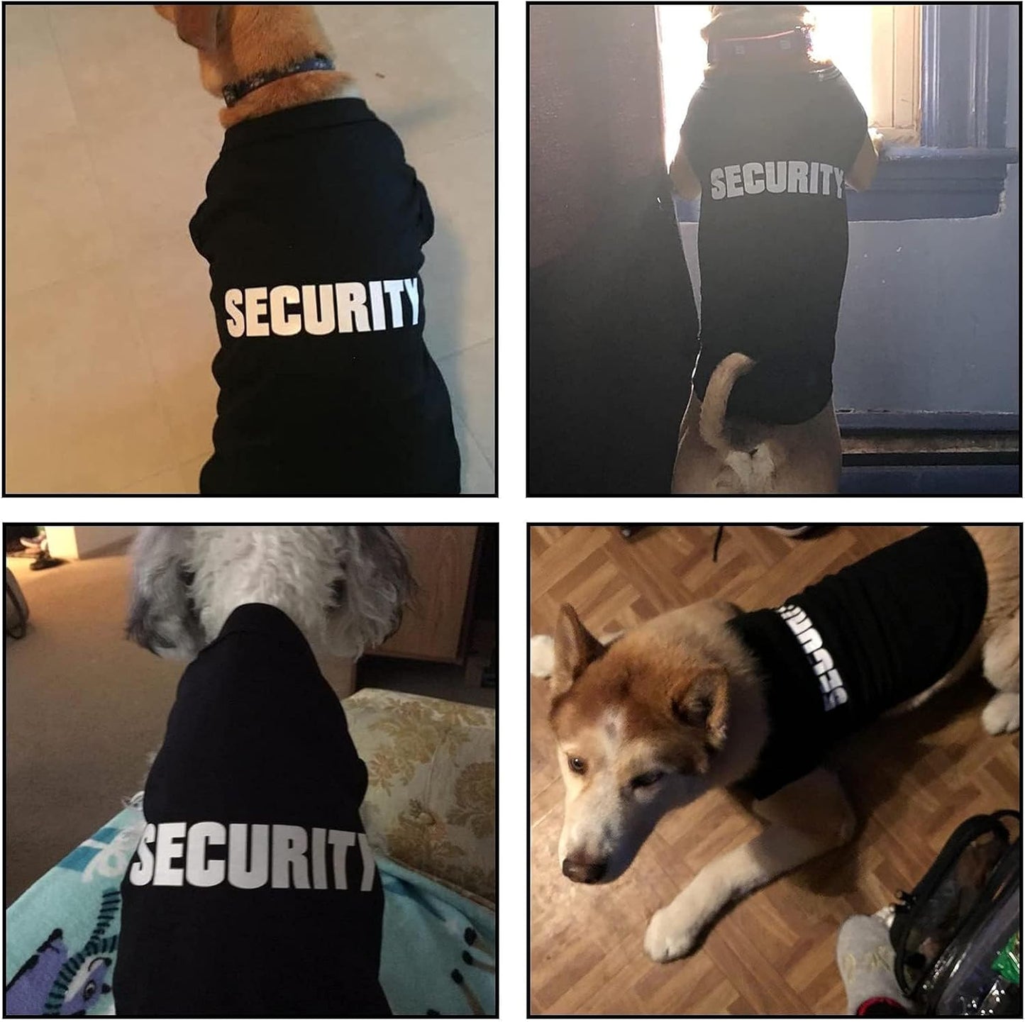 Security Dog Shirts,Soft Cotton Puppy Tshirt,Breathable Lightweight Dog Costumes Tank Top Vest,Machine Washable Stretchy Clothes for Small Medium Large Dogs Boy Girl