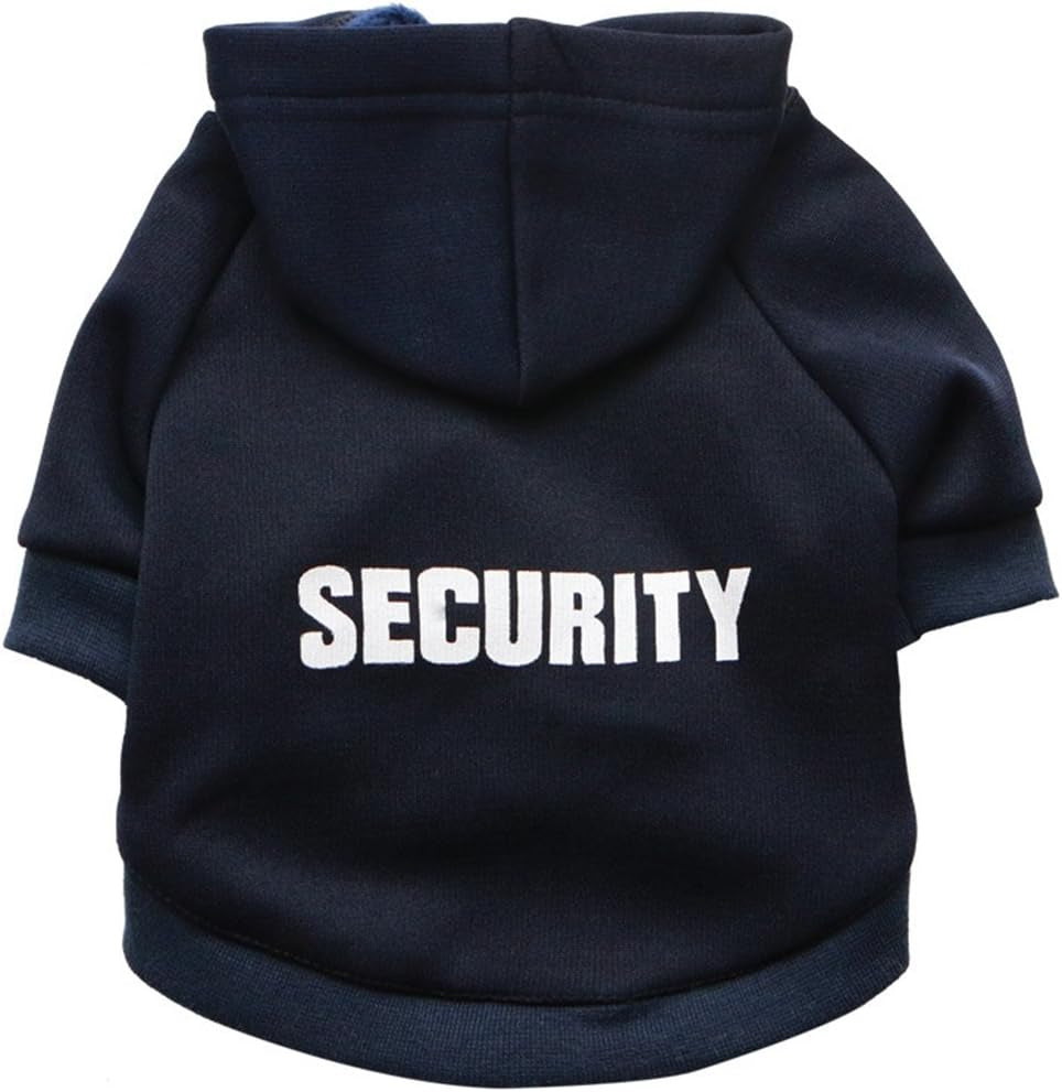 A Pet Small Dog Security Print Hoodie for Cute Dogs Sweatshirt Comfort Puppy Winter Costume Hoodies