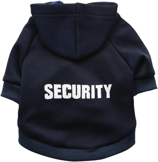 A Pet Small Dog Security Print Hoodie for Cute Dogs Sweatshirt Comfort Puppy Winter Costume Hoodies