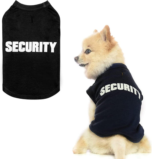 Security Dog Shirts,Soft Cotton Puppy Tshirt,Breathable Lightweight Dog Costumes Tank Top Vest,Machine Washable Stretchy Clothes for Small Medium Large Dogs Boy Girl