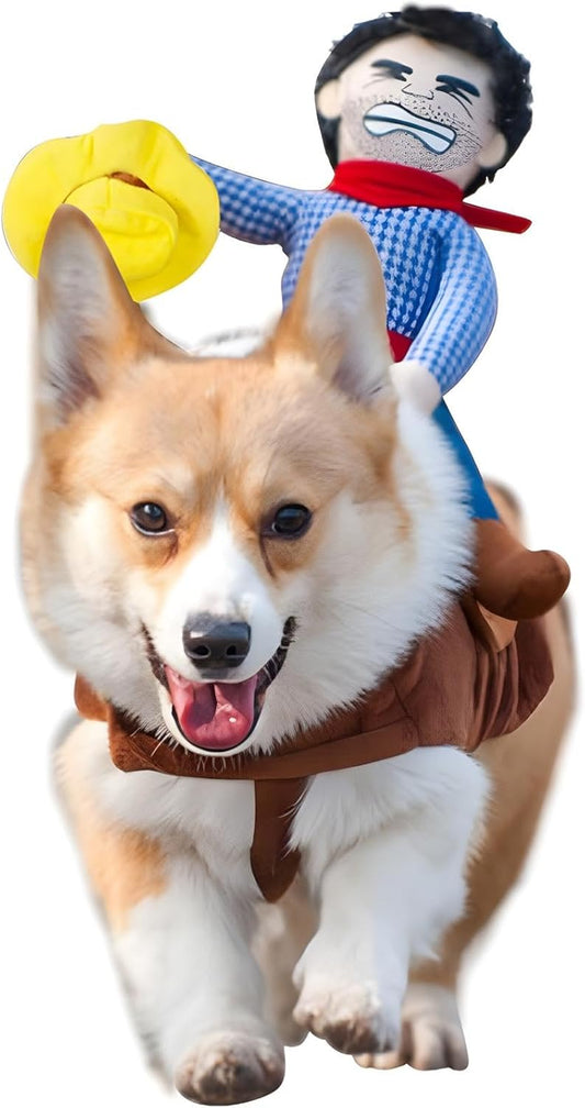  Funny Dog Cowboy Riding Costume 